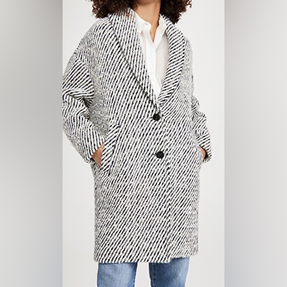 Topshop Herringbone Check Coat